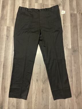 NWT Kings Court Men's Black Dress Pants 48x38 Flat Front Big & Tall Slacks New